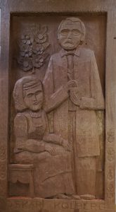 „Oskar Kolberg”, Feliks Maik, 1974 r., drewno, bejca, 42x76 cm